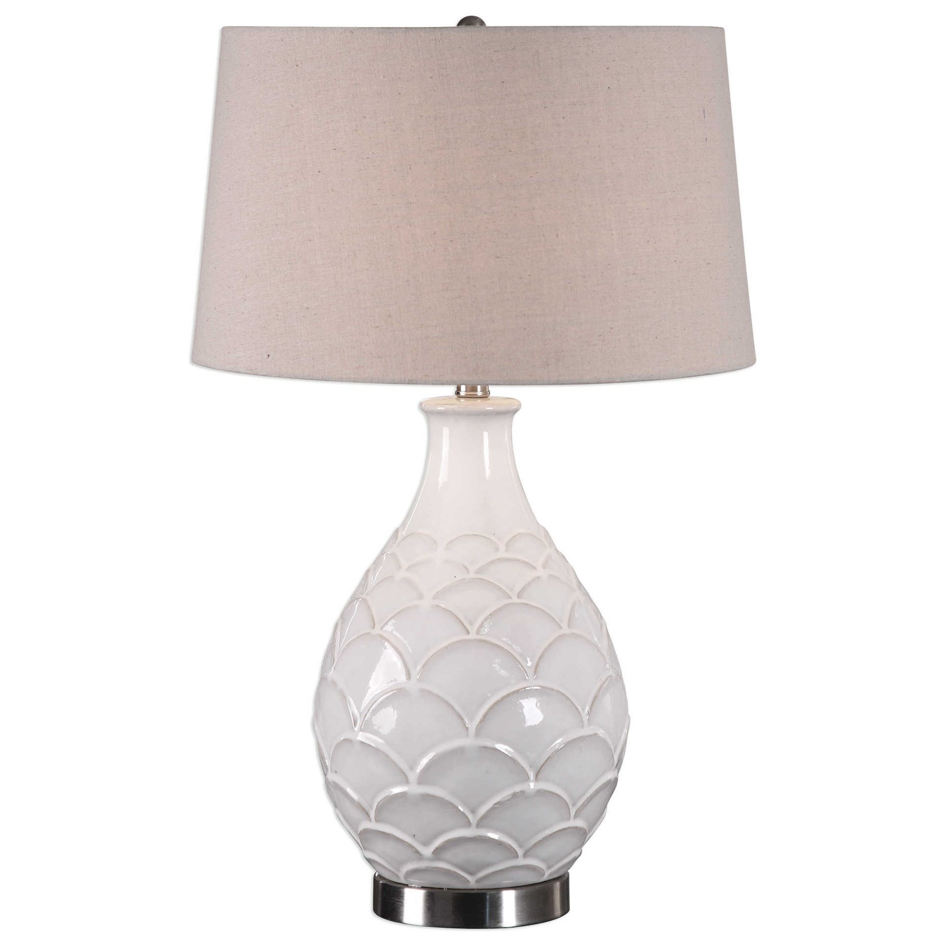 Uttermost Table Lamps 27534-1 Camellia Glossed White Table Lamp